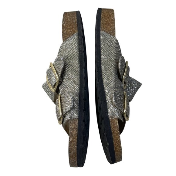 Mountain Sole Gold Glitter Sandal Double Buckle Size 7.5 - Picture 8 of 11